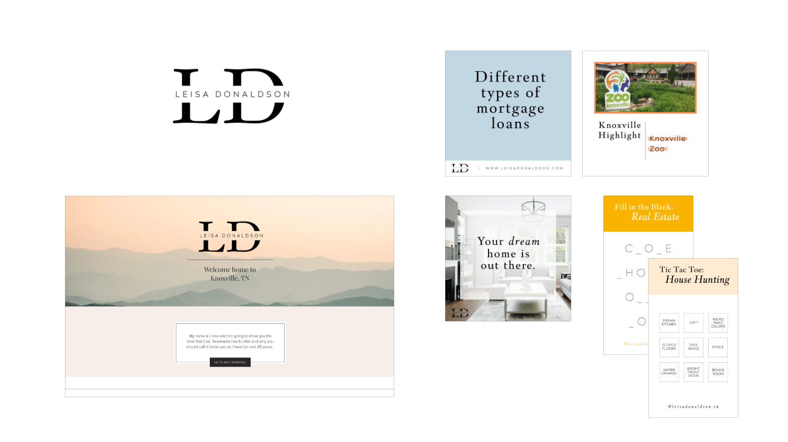 Leisa Donaldson | Branding, Landing Page, Social Media Graphics